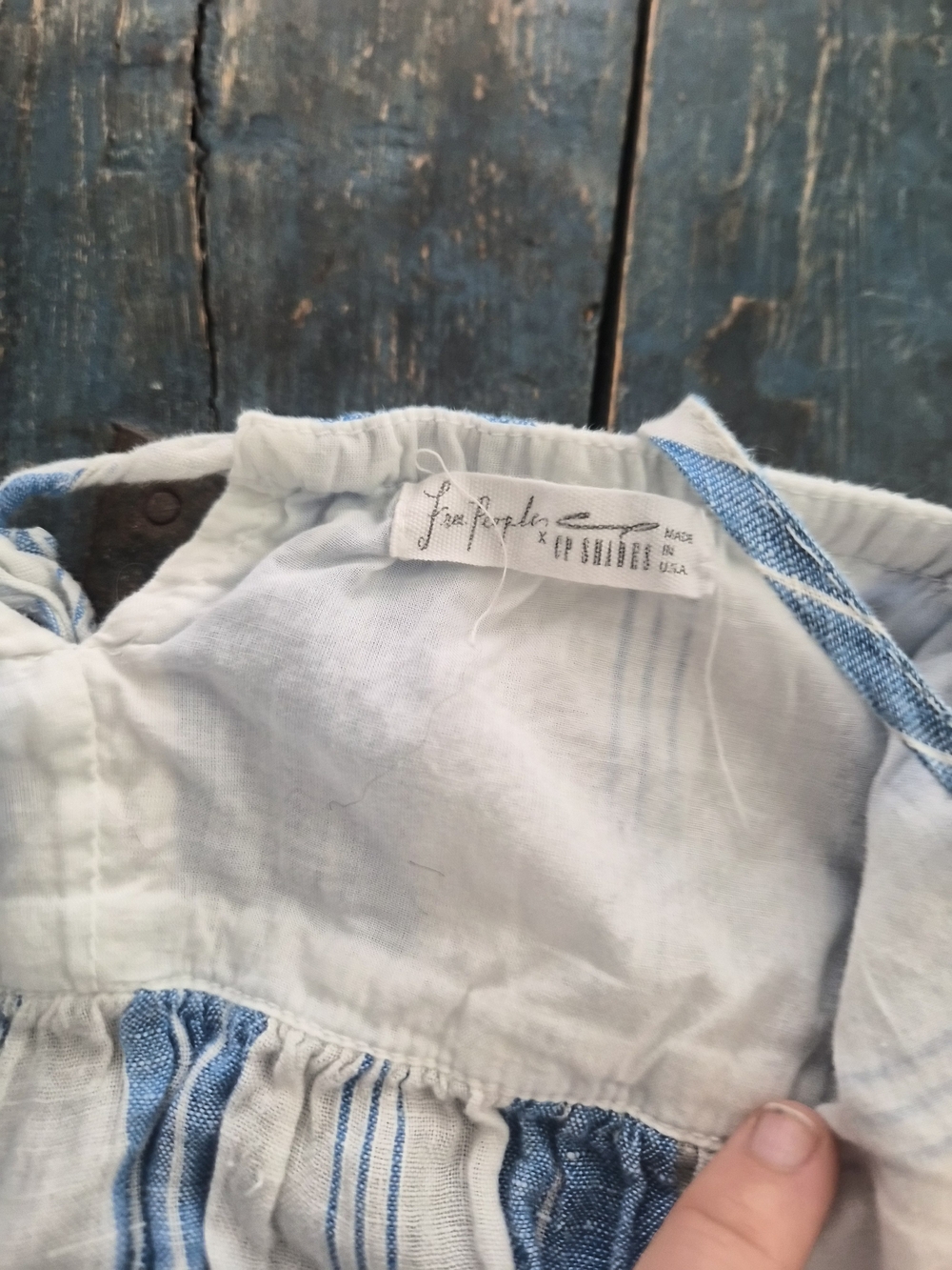 Free People Blue & White Striped Tie-Shoulder Maxi Dress - Picture 2 of 2